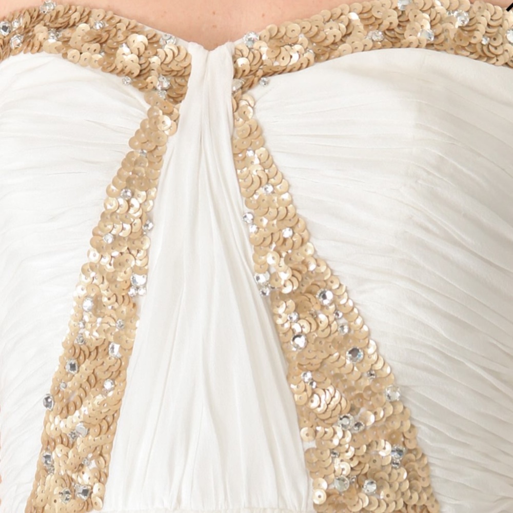 Rebecca Taylor Dress S/M Formal White Prom Wedding Hoco Debutante Maxi Long Gown - Picture 3 of 16